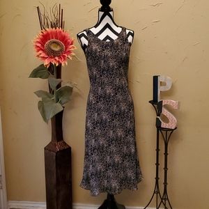Casual Corner Black & Cream Lined Sleeveless Dress 8P